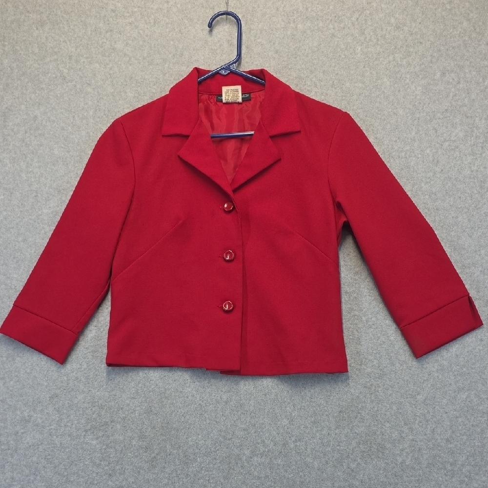 Jonathan Martin Red Cropped Blazer Jacket Women’s Size 5 Vintage USA
